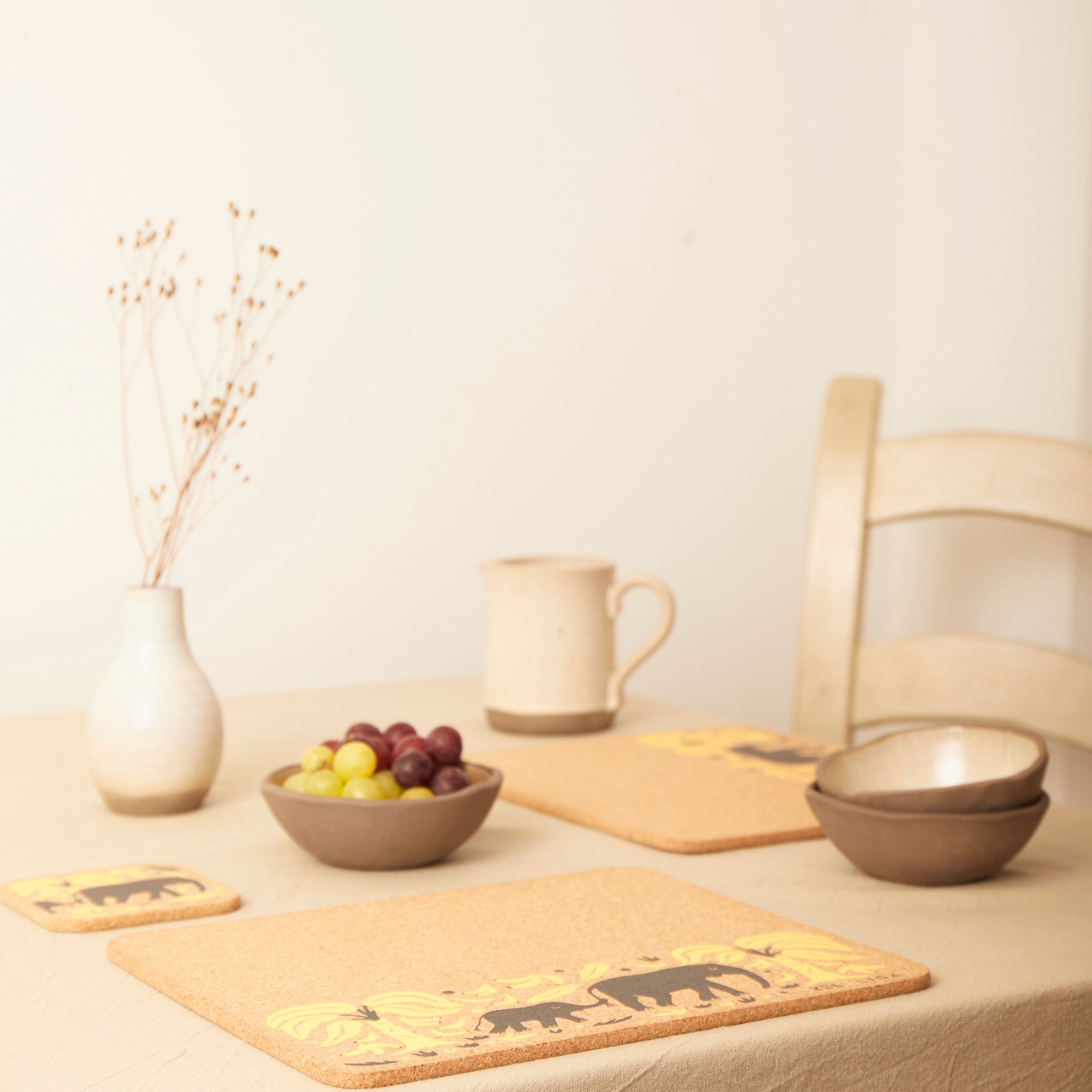 Cork Placemats | Elephant & Bananas