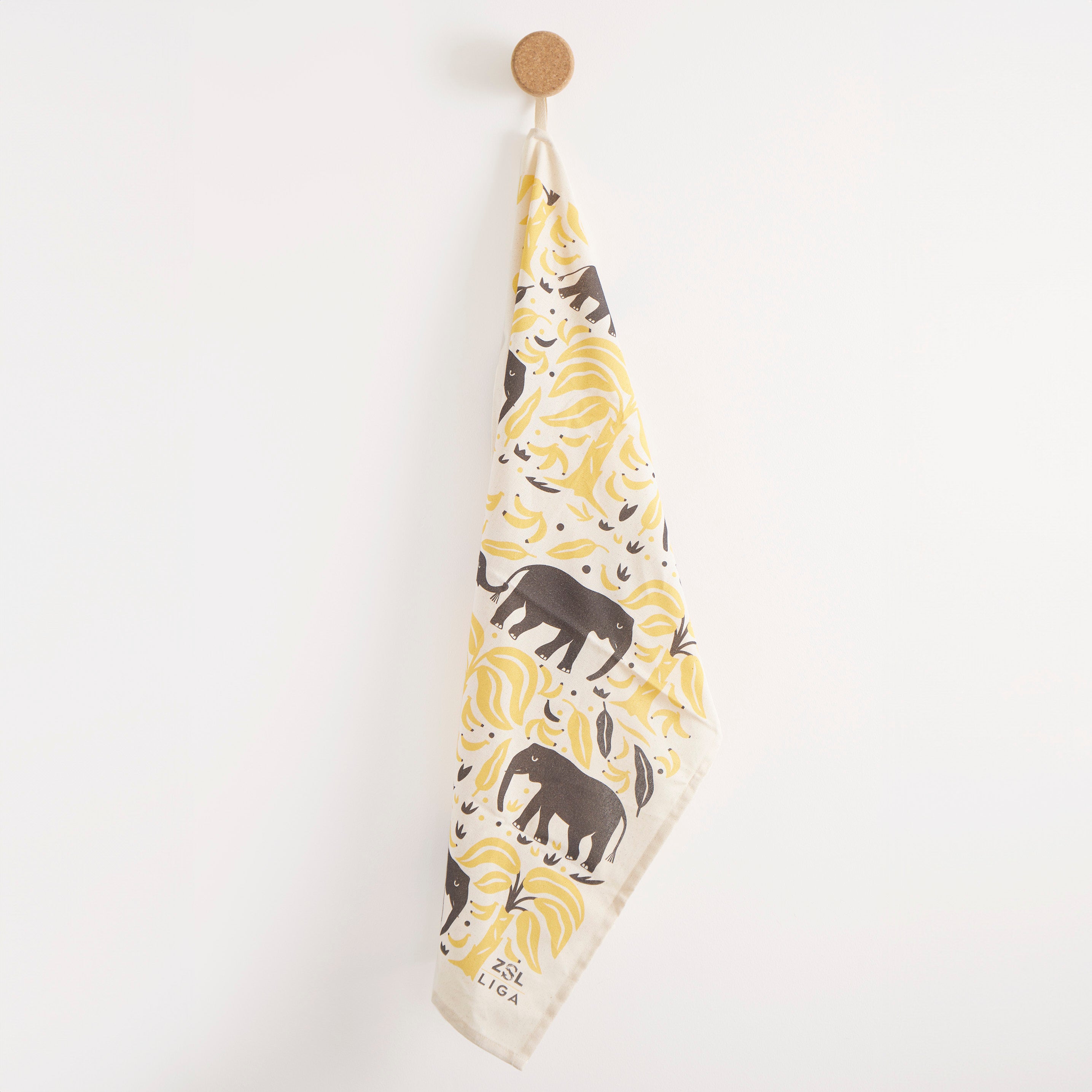 Organic Tea Towel | Elephant & Bananas