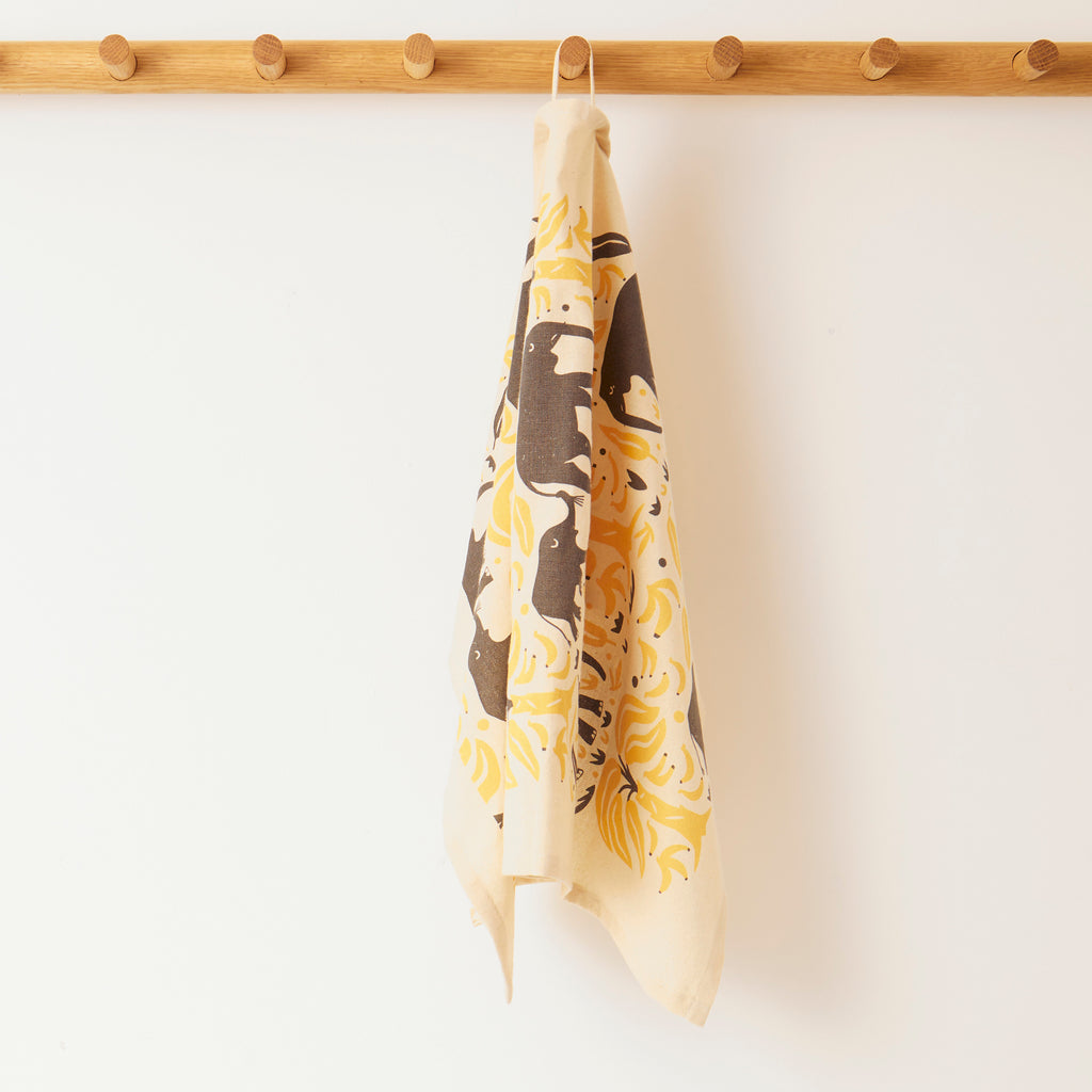 Organic Tea Towel | Elephant & Bananas