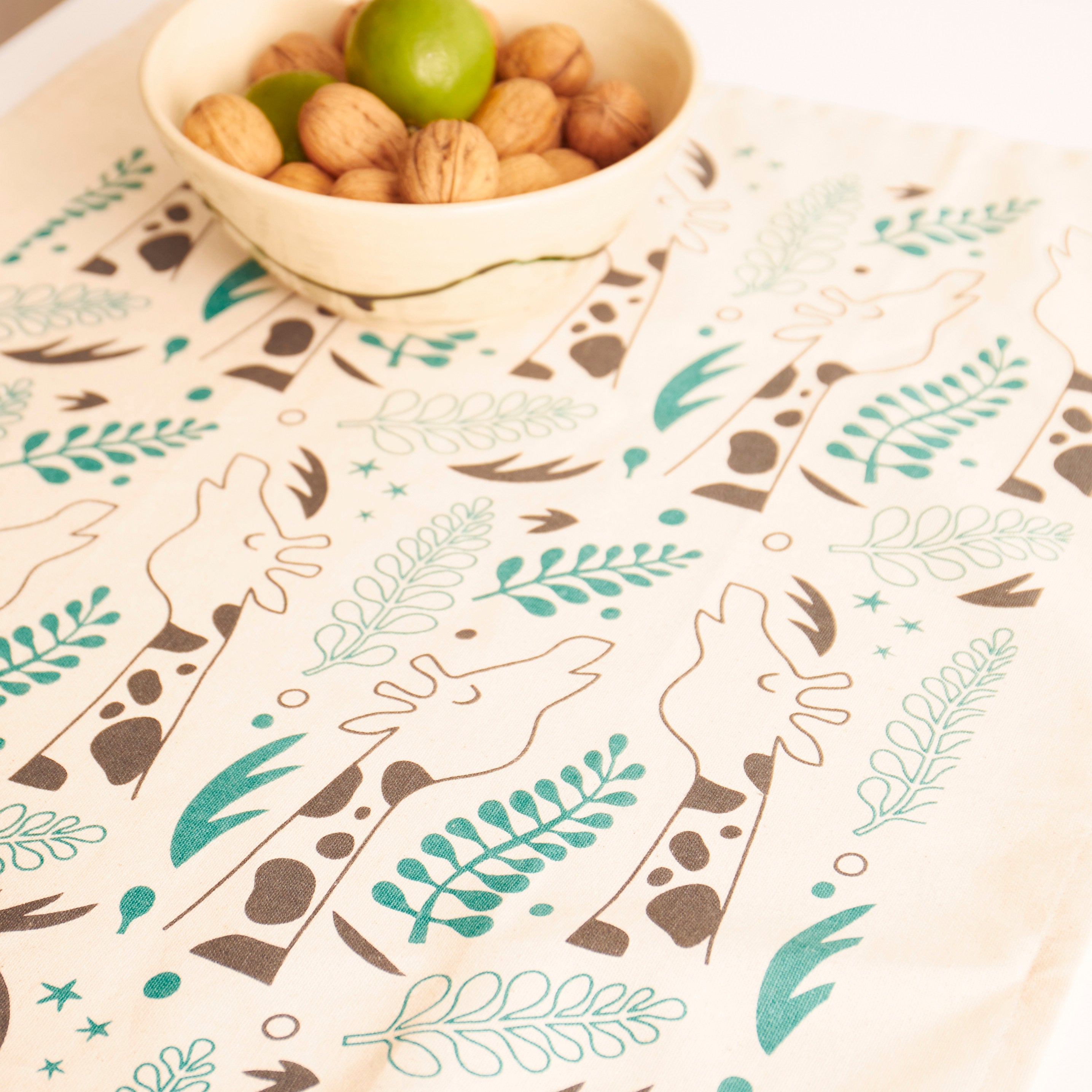 Organic Tea Towel | Giraffes