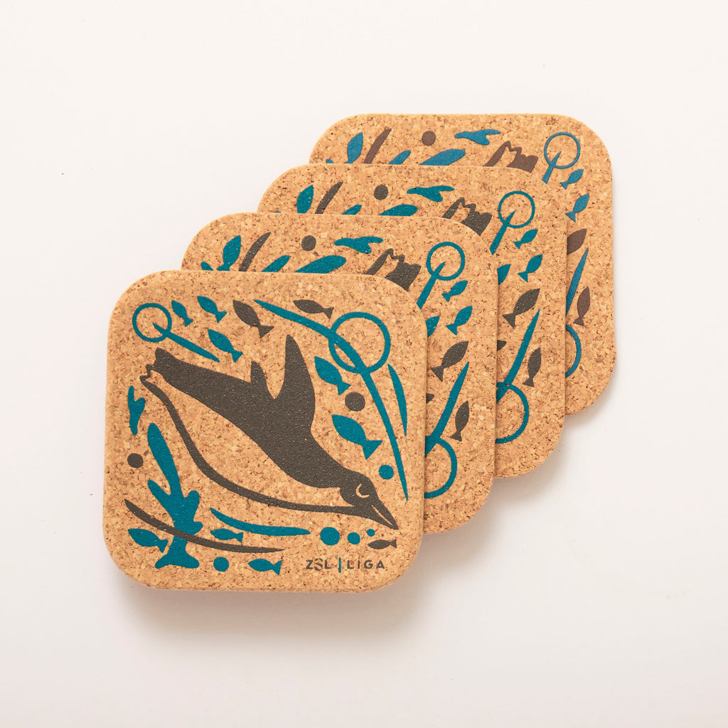 Cork Coasters | Swimming Penguins