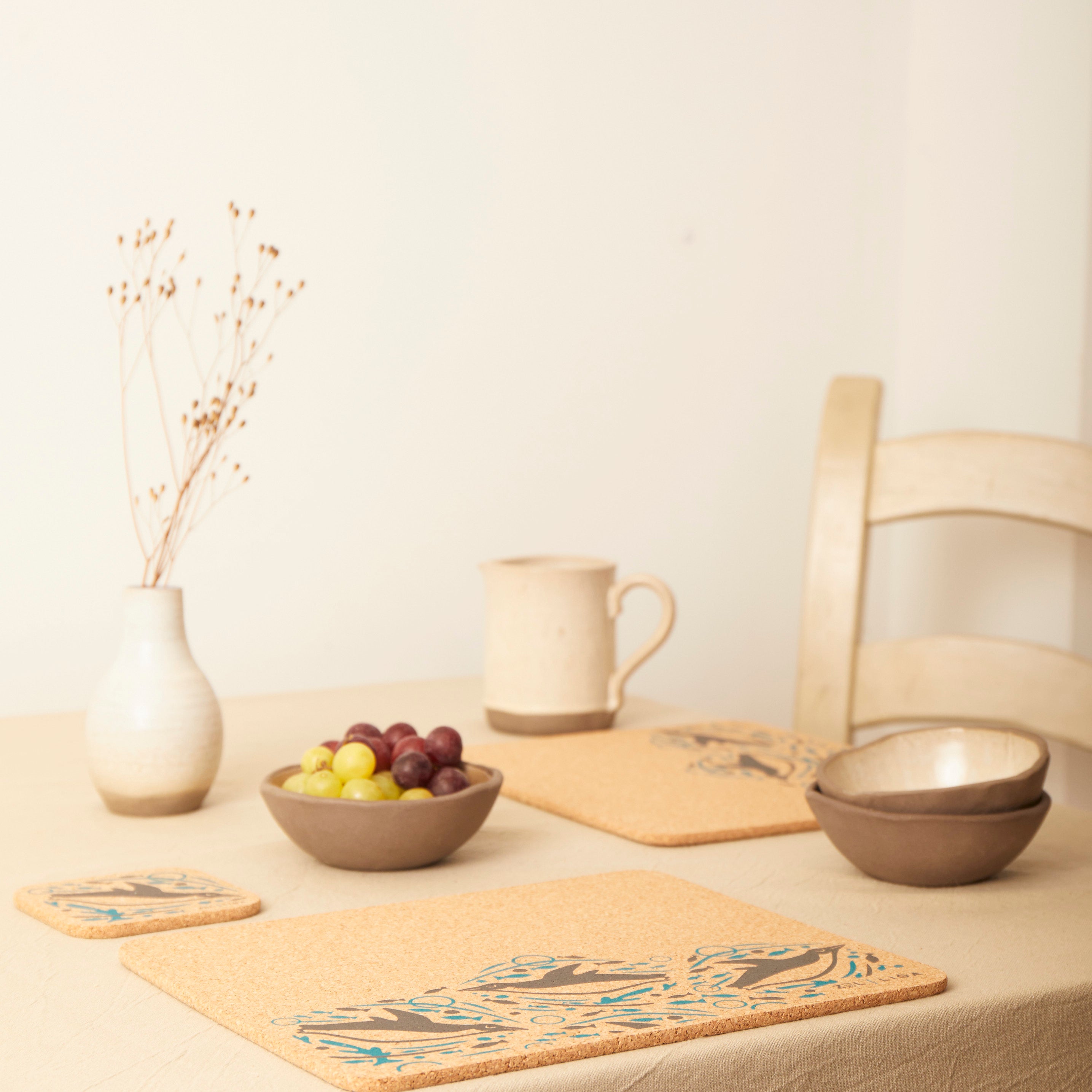 Cork Placemats | Swimming Penguins