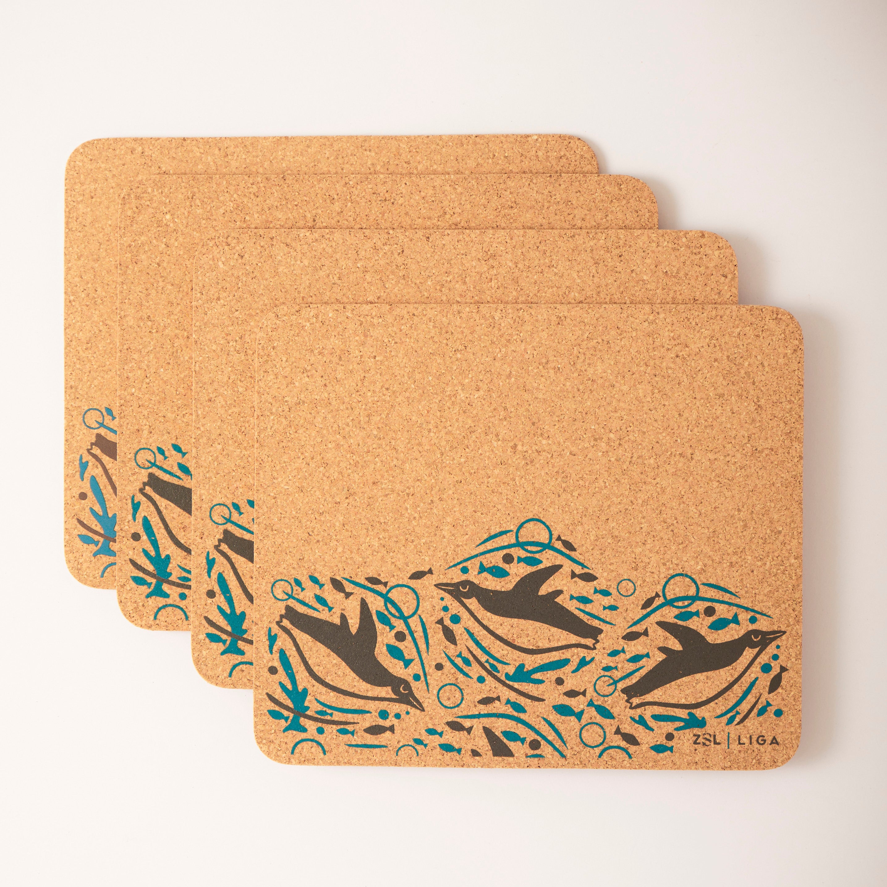 Cork Placemats | Swimming Penguins