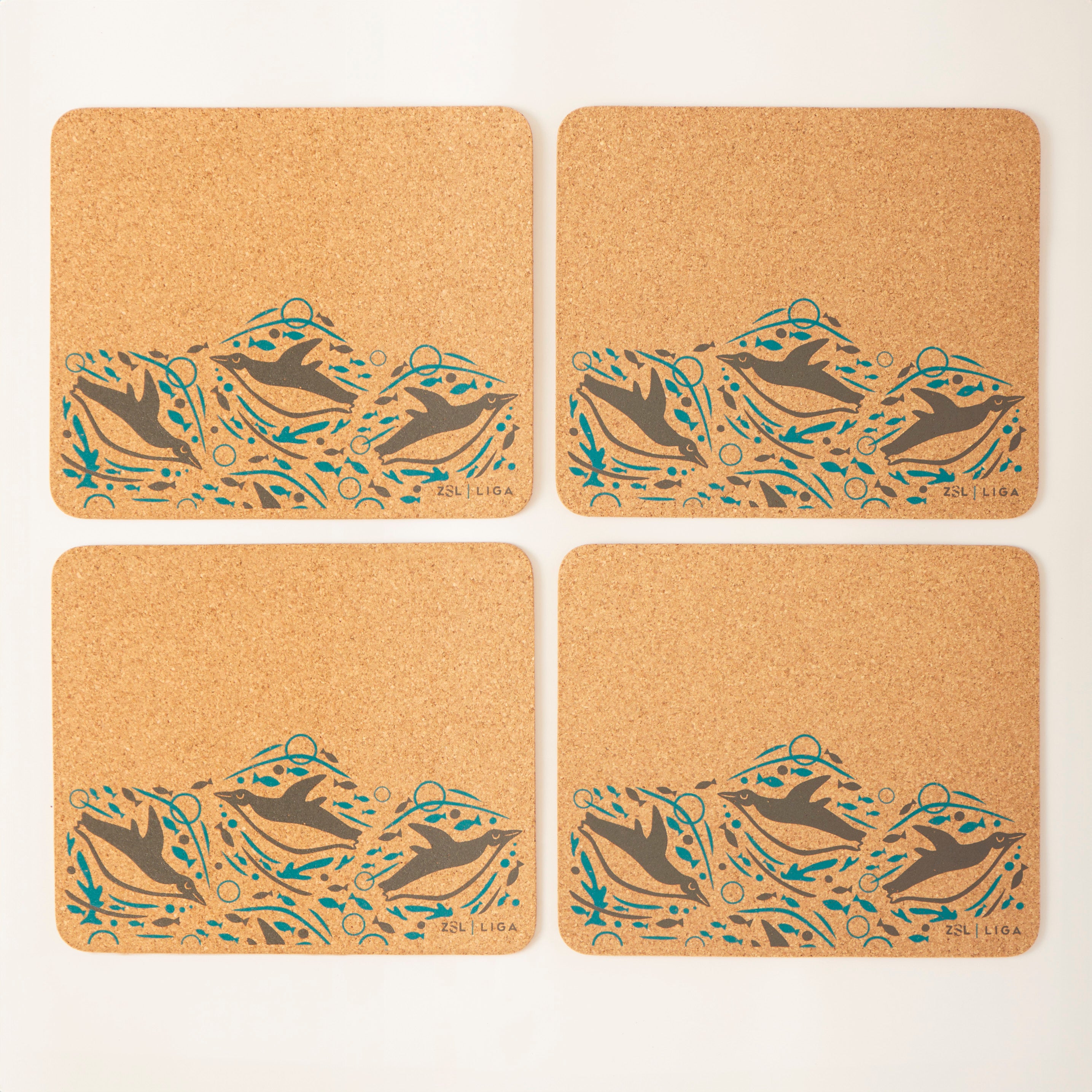 Cork Placemats | Swimming Penguins