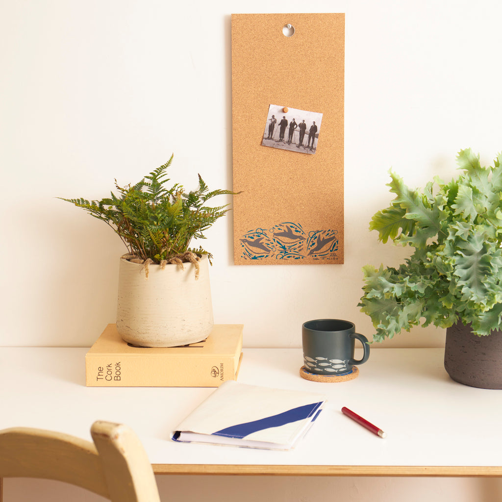 Cork Memo Board | Swimming Penguins