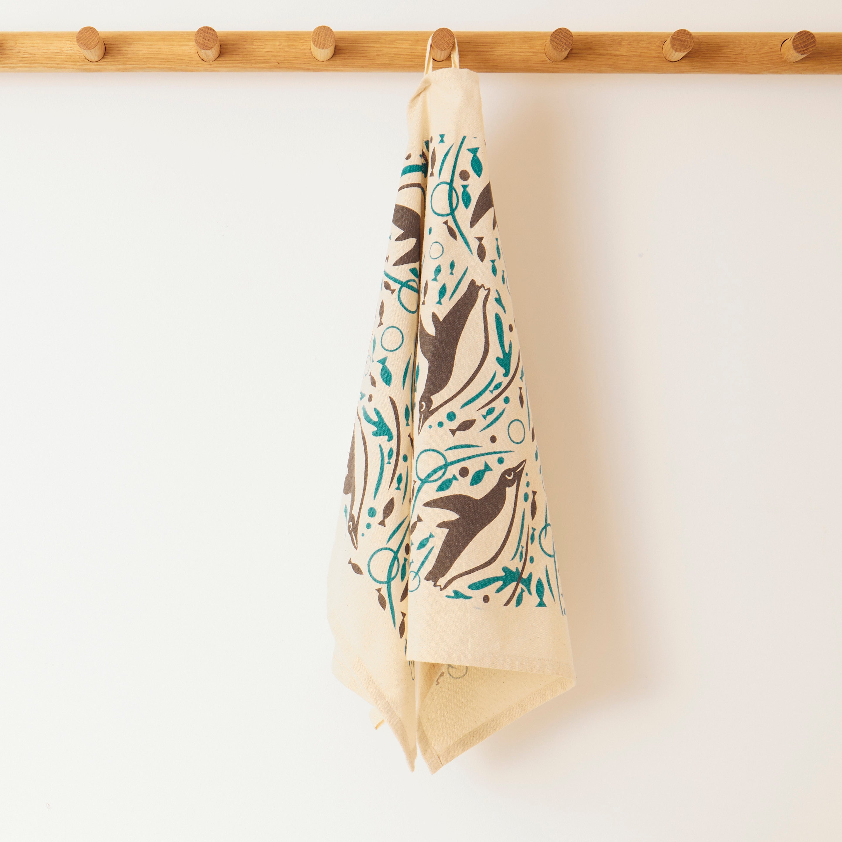 Organic Tea Towel | Swimming Penguins