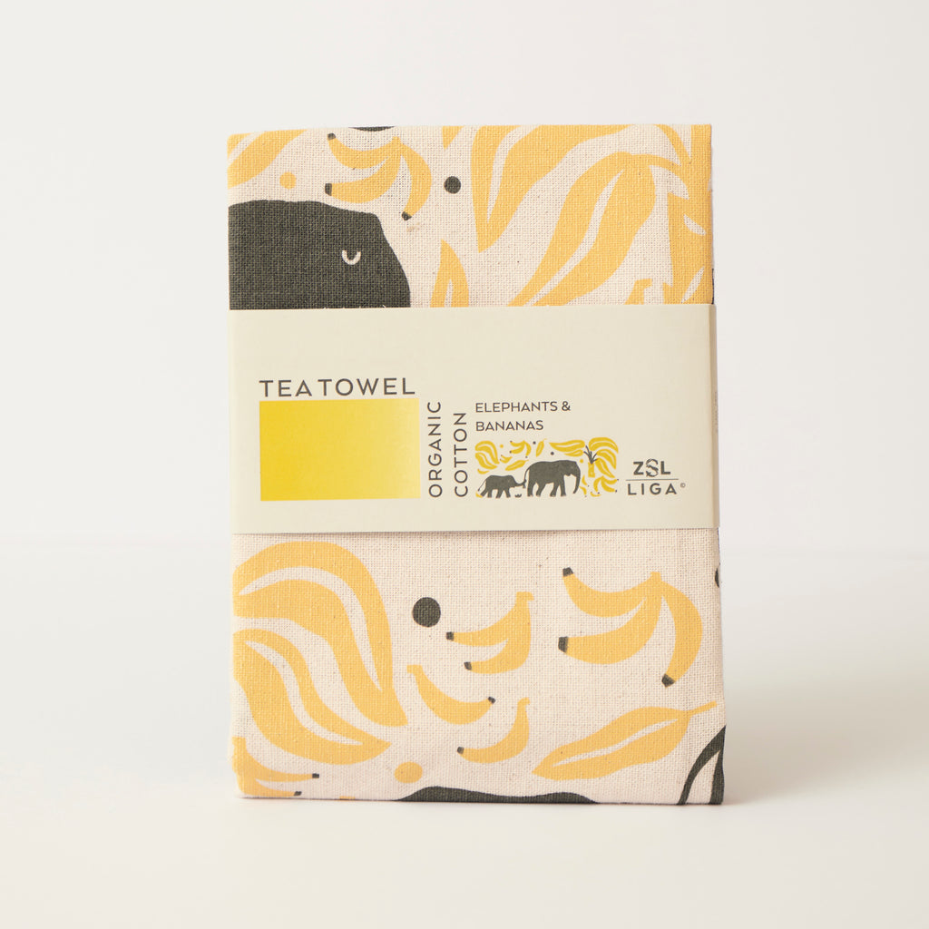 Elephants & Bananas  | Cork and Tile Trivet, Tea Towel and Dishcloths