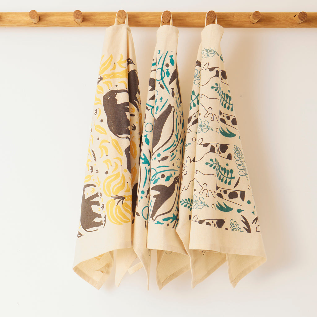 Organic Tea Towel | Elephant & Bananas
