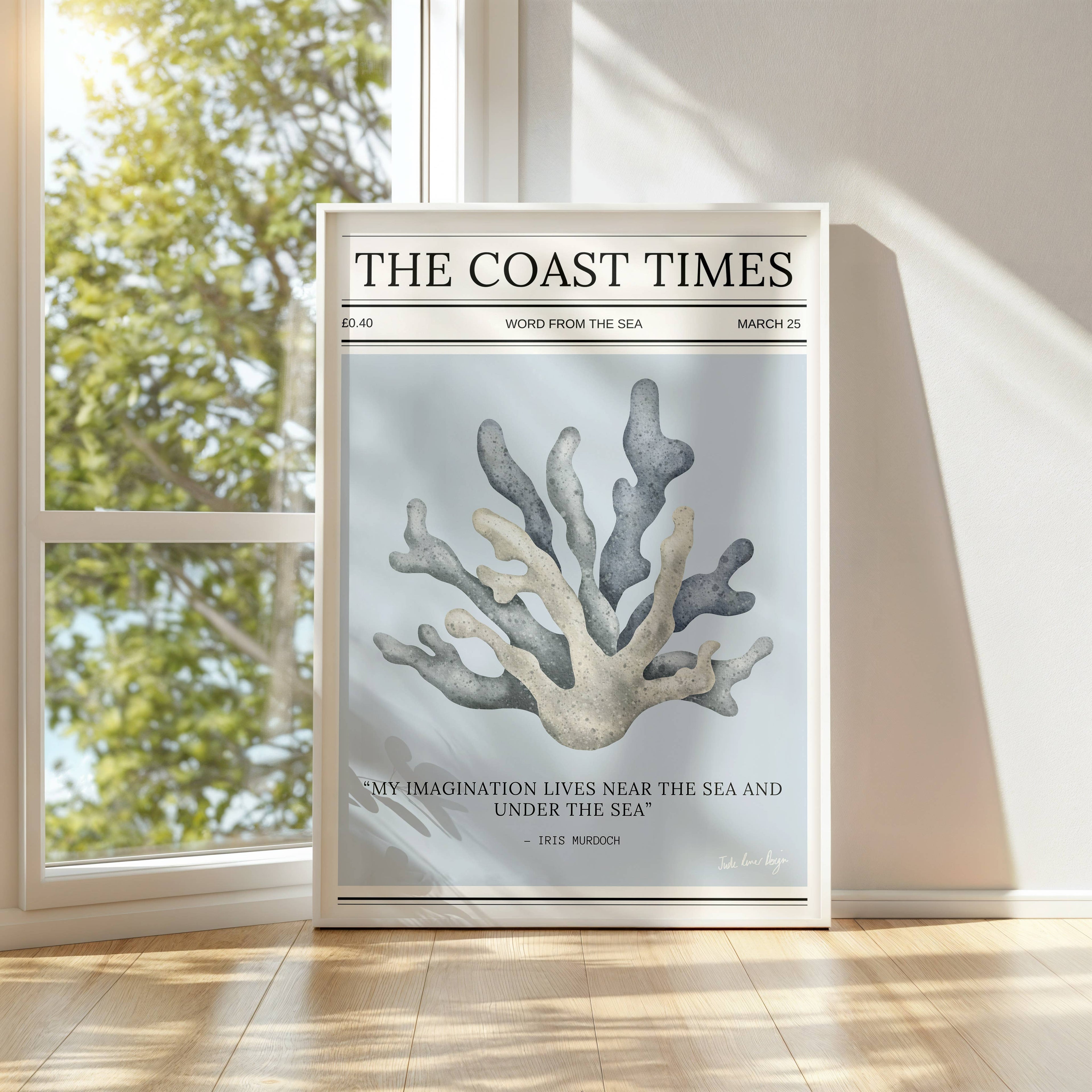 Coastal Typography Print | The Coast Times | A4