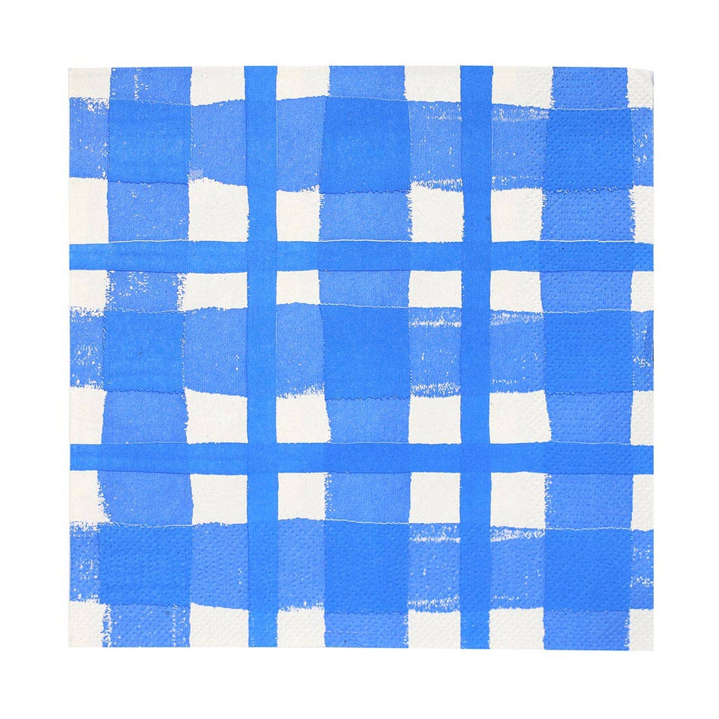 Blue & White Check Napkins | 20 Pack