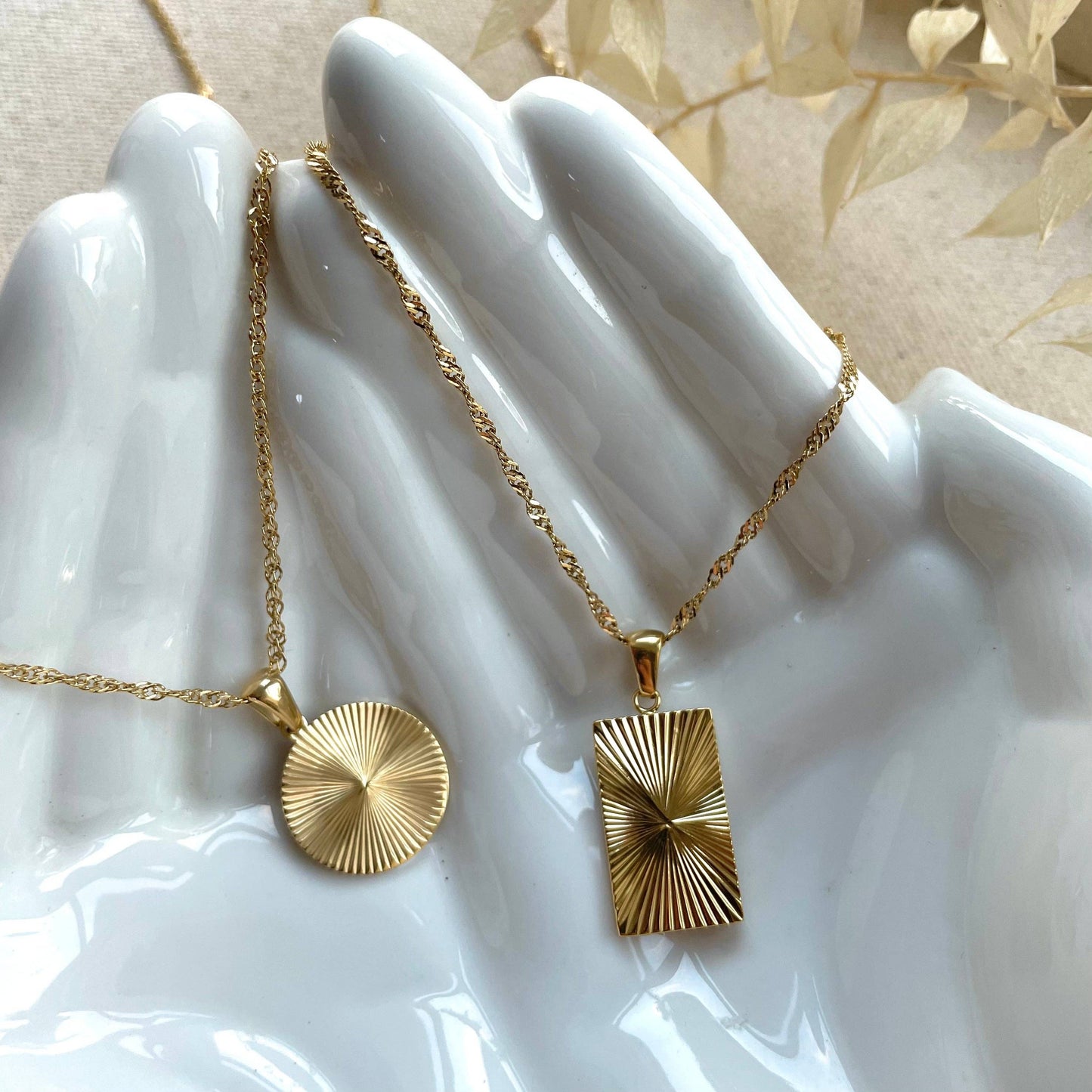 Sunrise Waterproof Pendant Necklace | Rectangle