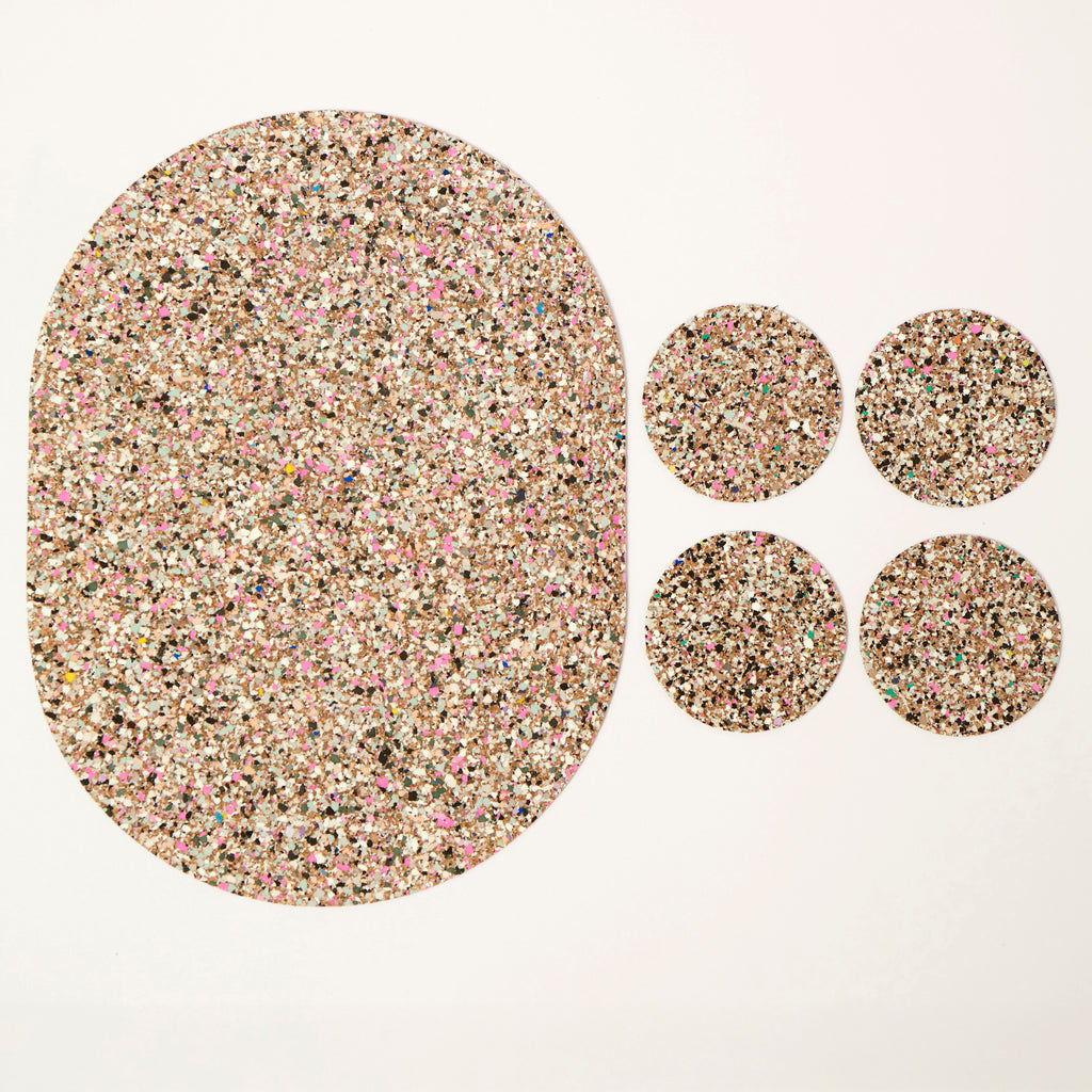 Beach Clean Oval Placemats & Coaster Bundle | Table S/4