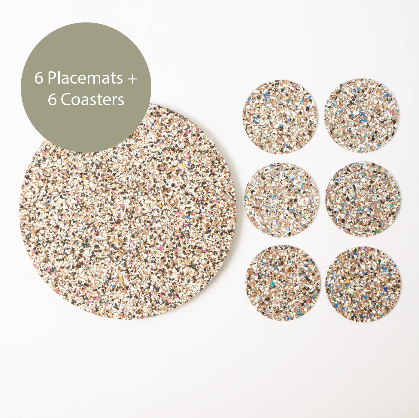 Beach Clean Round Placemats and Coasters Bundle | Table S/6