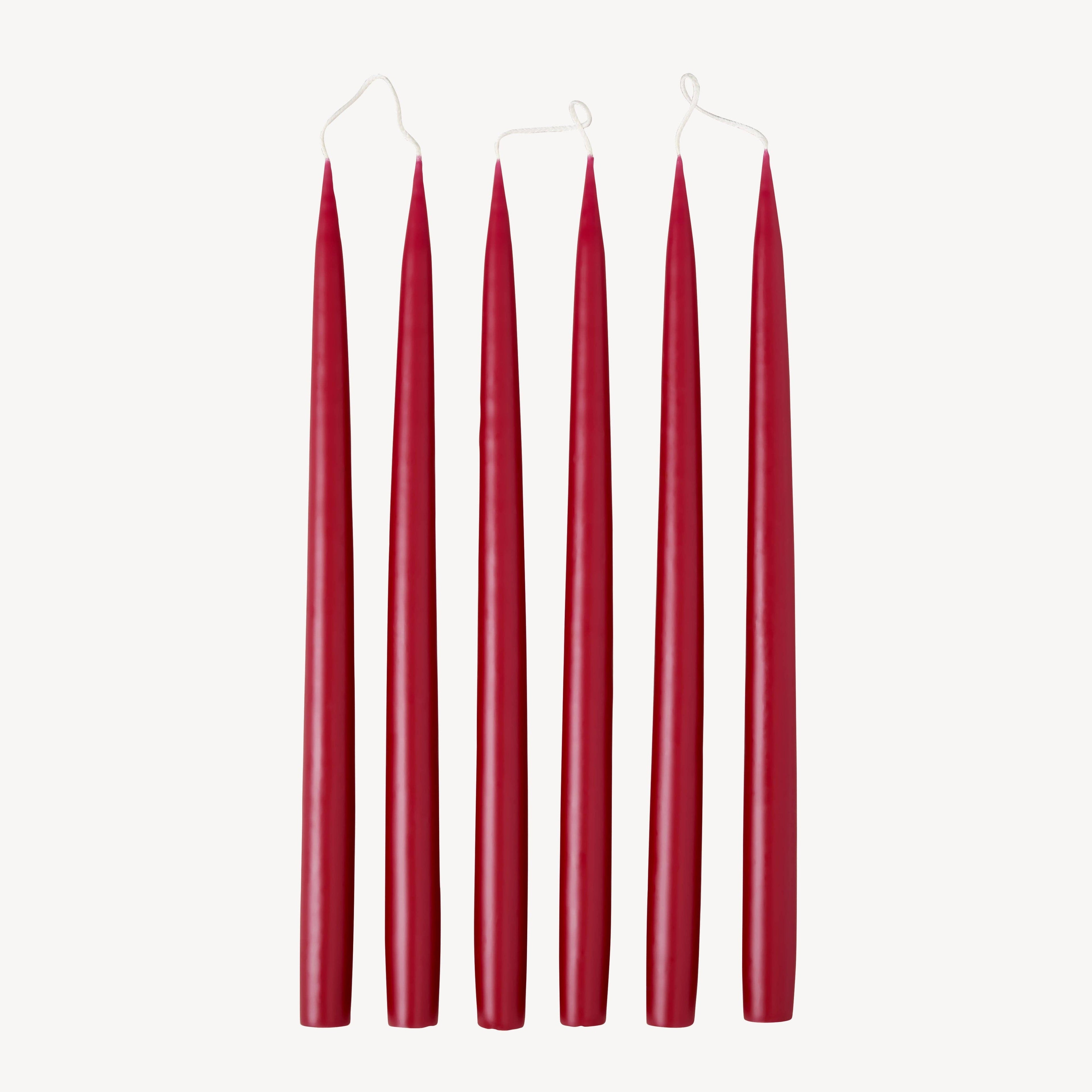 Burgundy Red | Box of 6 Candles