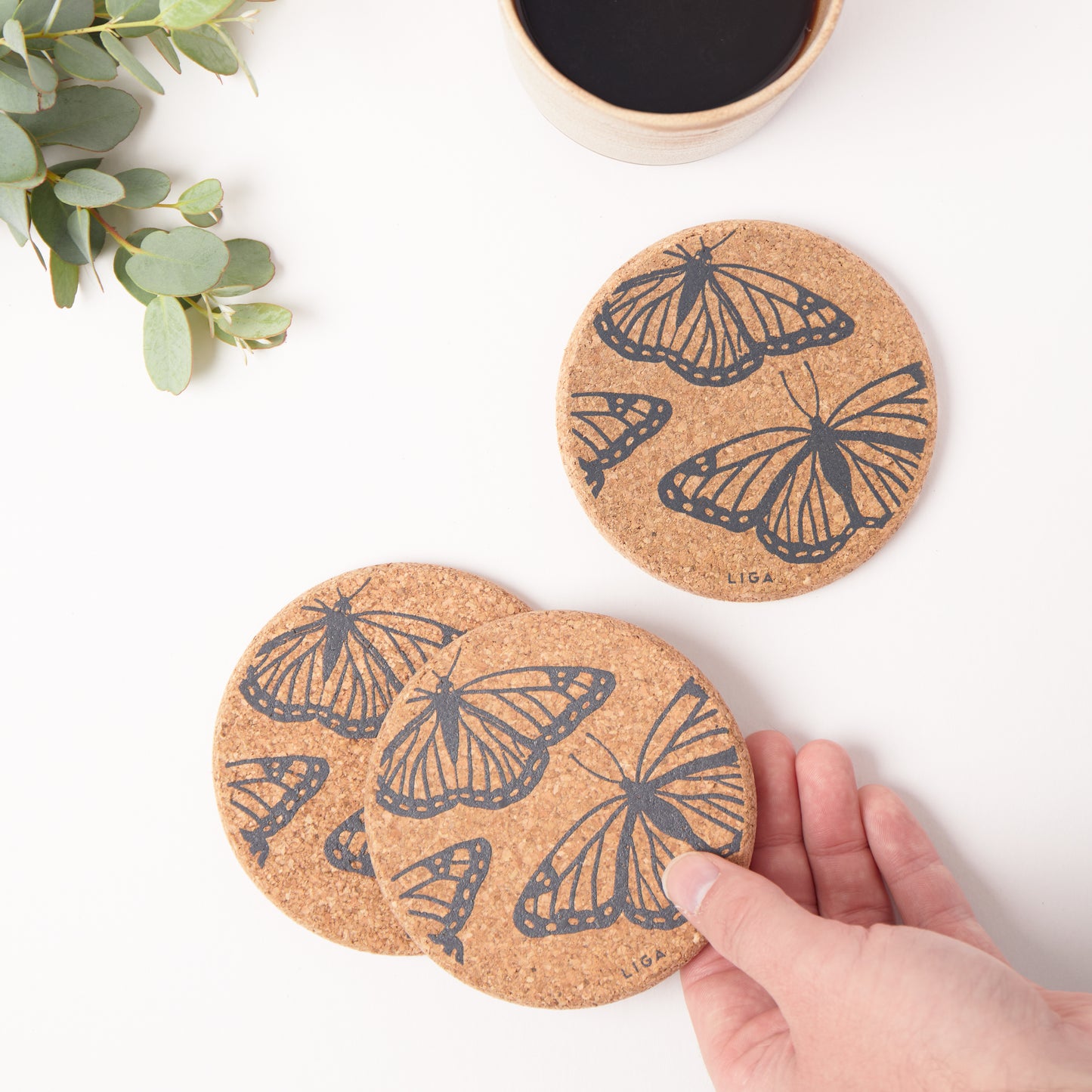 Cork Coaster Butterflies