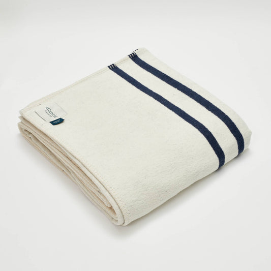 Recycled Cotton Blanket | Navy Stripe