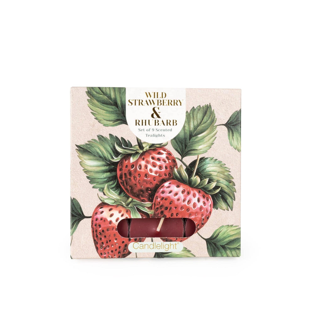 Wild Strawberry & Rhubarb | Set of 9 Teal Lights