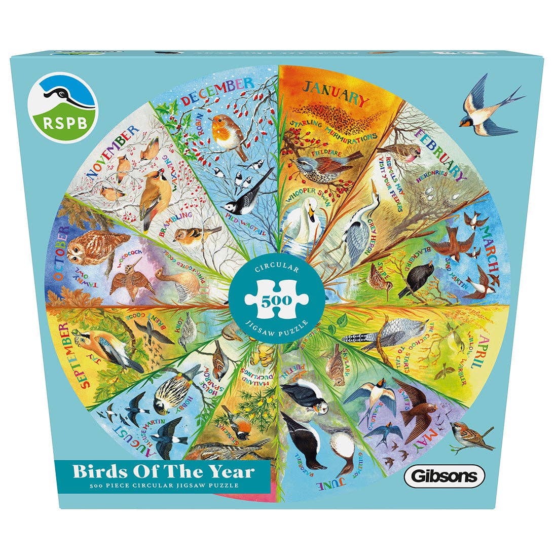 RSPB Birds of the Year | 500 Piece Circular Jigsaw Puzzle