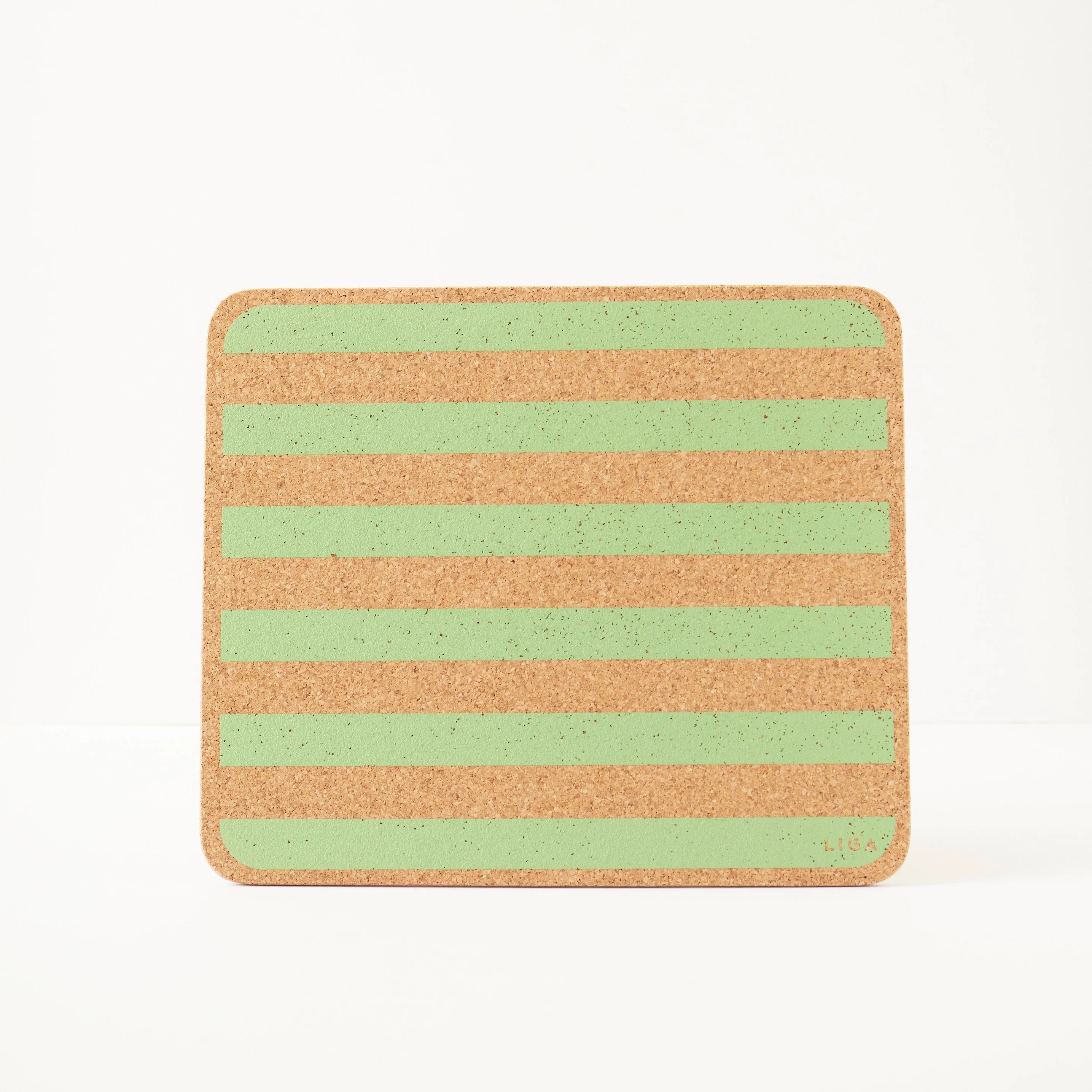 Cork Placemats | Candy Stripes - Green