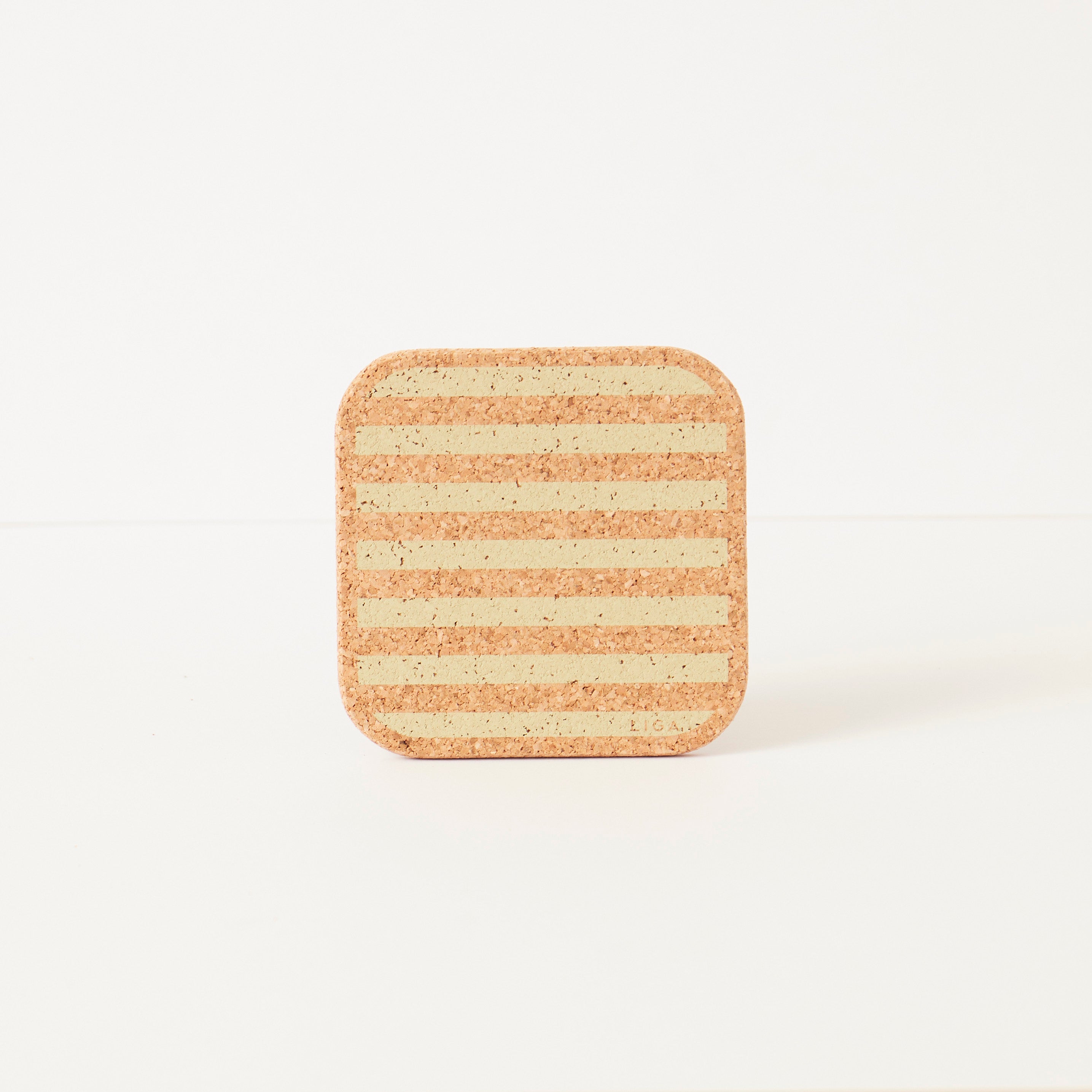 Cork Coasters | Candy Stripes - Olive