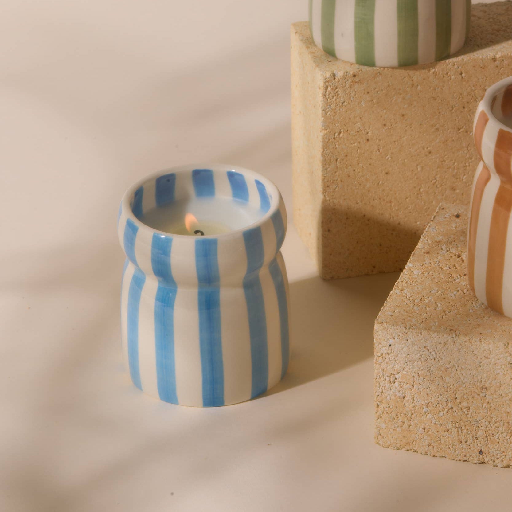 Cabana Blue Ceramic Candle - Lost at Sea