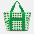 Blurred Plaid Green | Printed Carryall Tote Bag