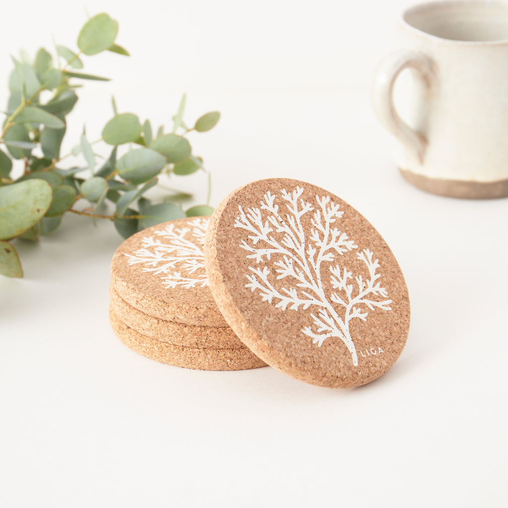 Cork Coaster Coral