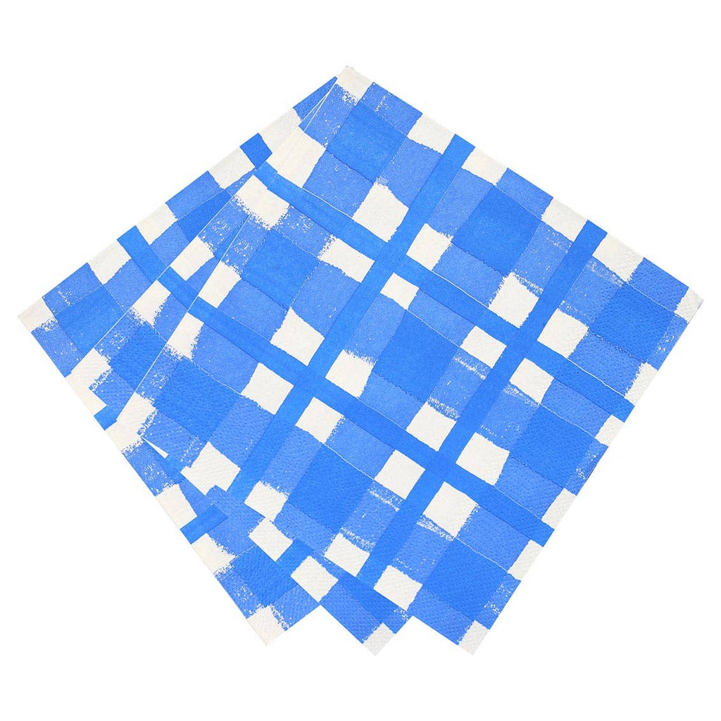 Blue & White Check Napkins | 20 Pack