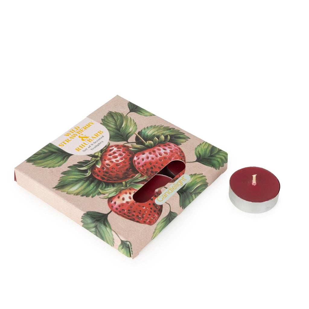 Wild Strawberry & Rhubarb | Set of 9 Teal Lights
