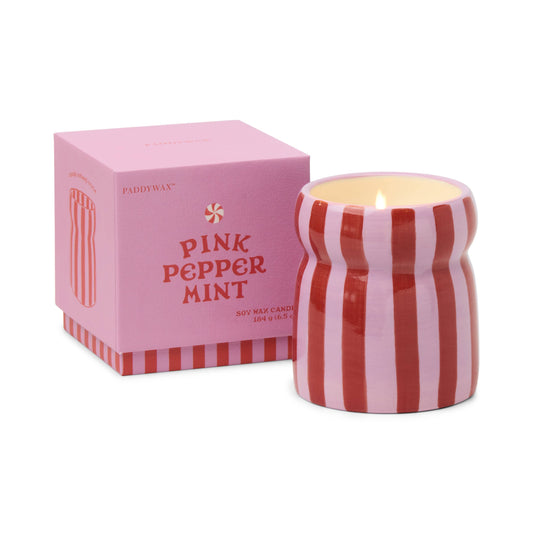 Cabana Pink Ceramic Candle | Pink Peppermint