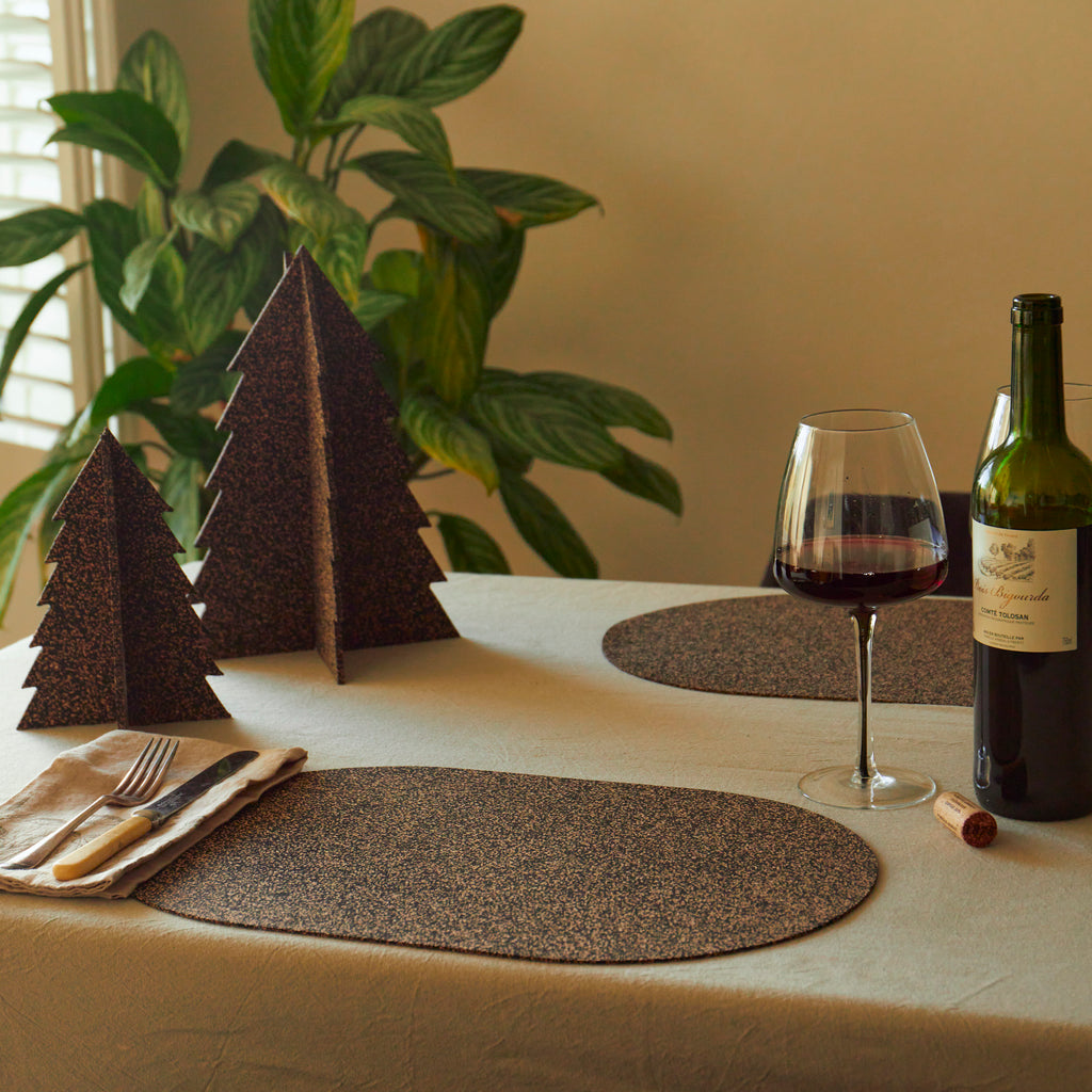 Dash Recycled Rubber & Cork Placemats | Oval S/8 + 8 FREE coasters