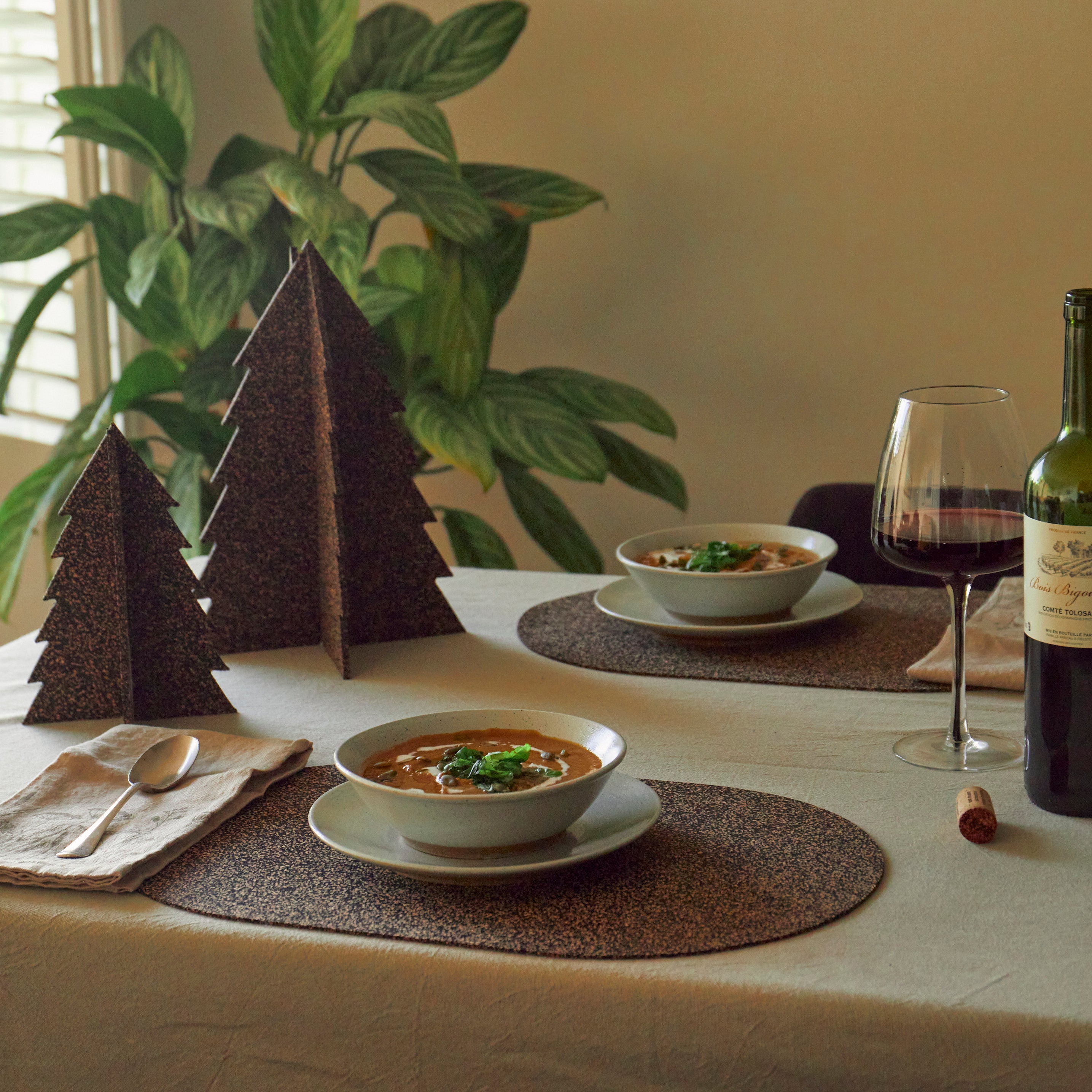 Dash Recycled Rubber & Cork Placemats | Oval S/8 + 8 FREE coasters