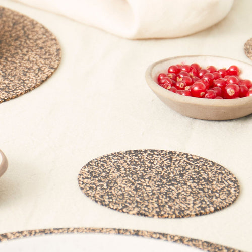 Dash Recycled Rubber & Cork Coasters | Round
