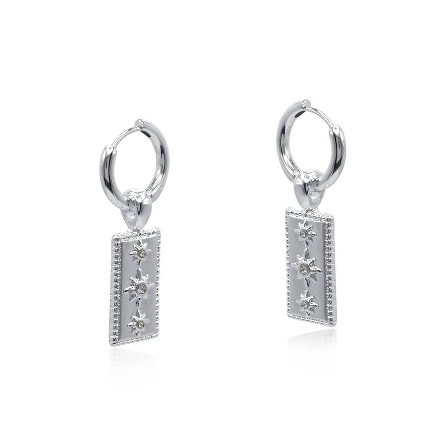 Sirens Charms Huggie Earrings | Silver