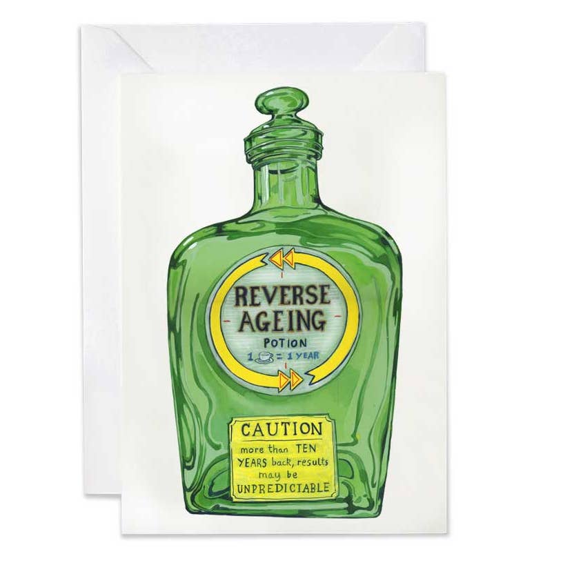 Reverse ageing potion  - Greetings Card
