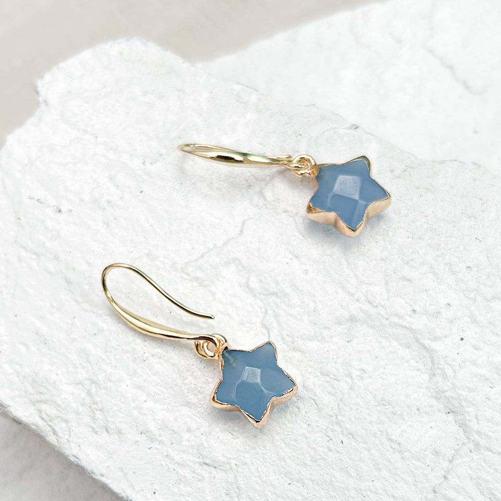 Agate Star Grey Earrings