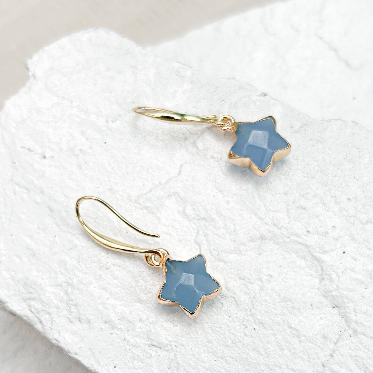 Agate Star Grey Earrings