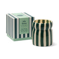 Cabana Teal Striped Ceramic Candle - Isla Fresa