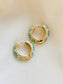 Floral Enamel Hoop Earrings | Mint