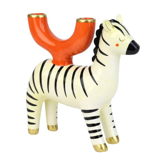 Ceramic Candle Holder | Zebra
