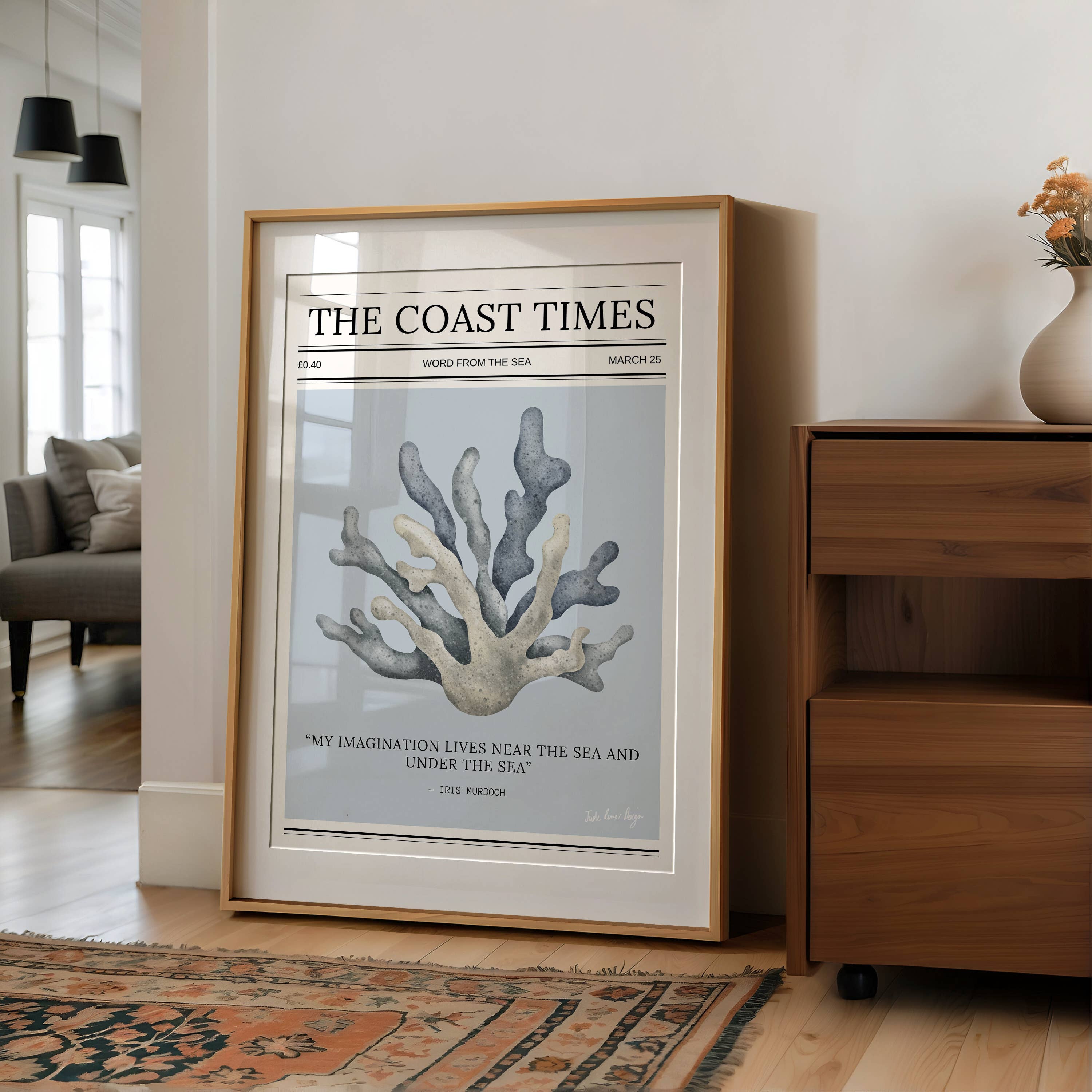 Coastal Typography Print | The Coast Times | A4