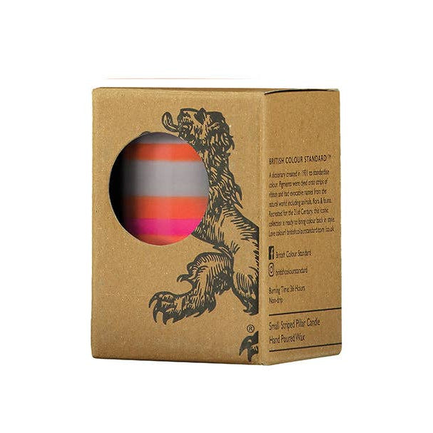 Orange Flame Pillar Candle | British Colour Standard