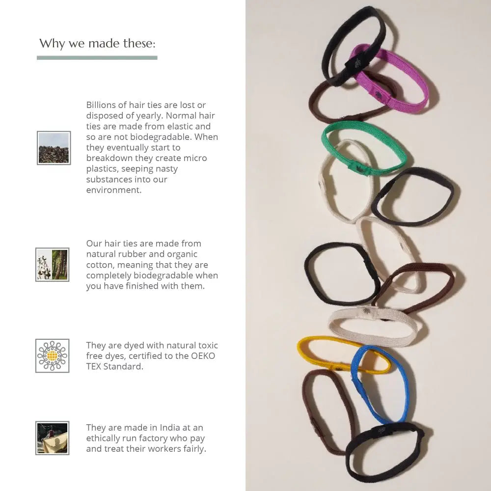 Plastic Free Hair Ties  | 6 Pack | Blonde