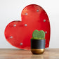 Single Heart Plant / Black Glazed pot