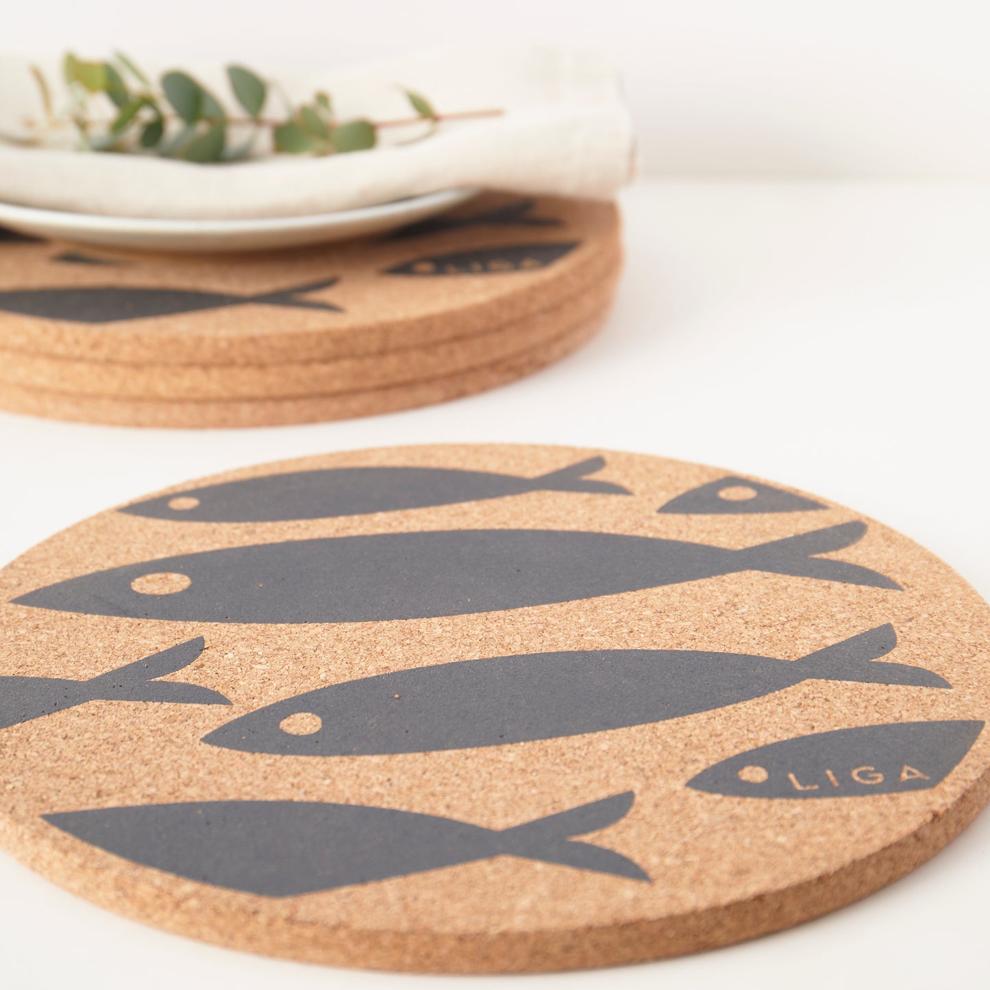 Cork Mats | Fish Grey