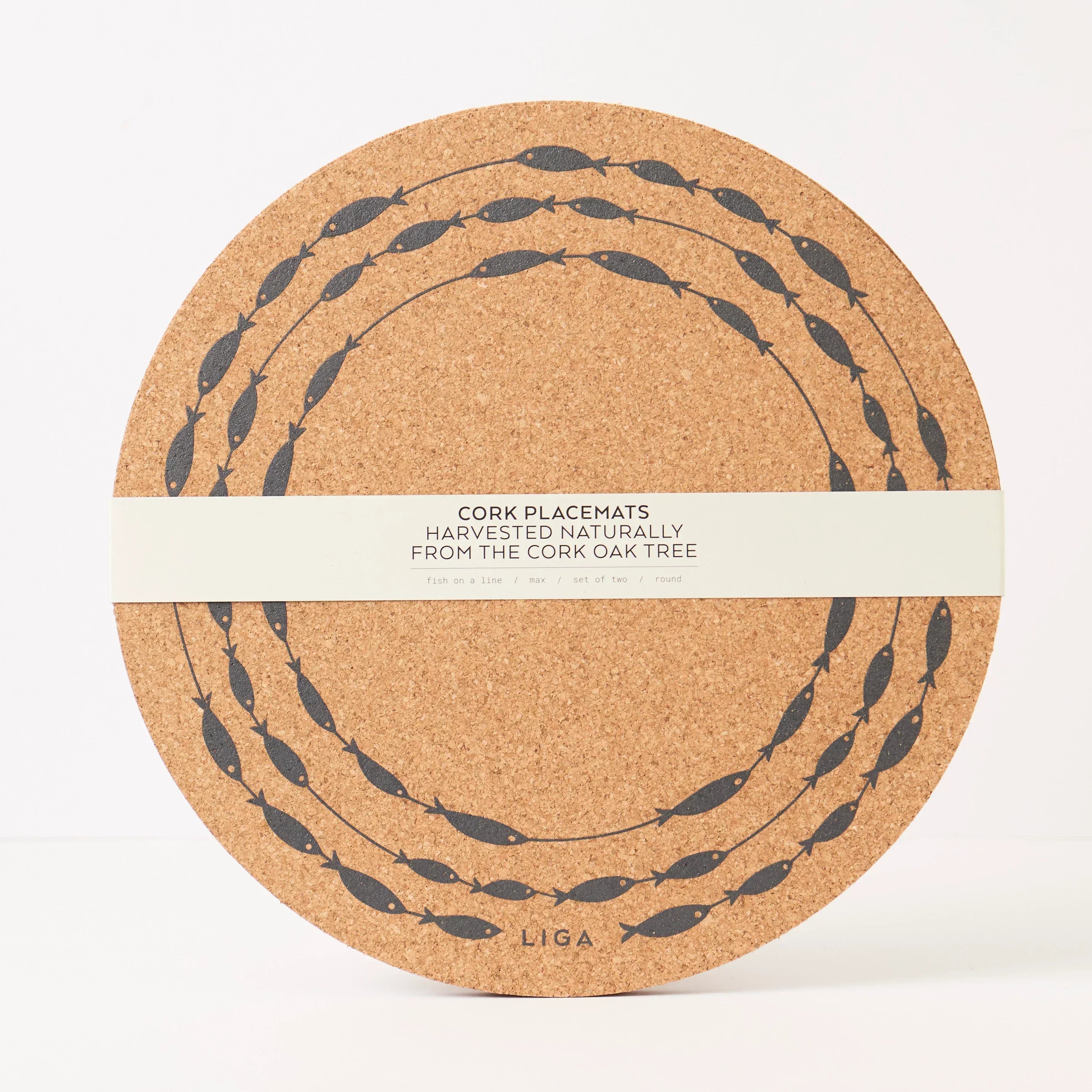 Cork Max Placemats | Fish On A Line | 3 Sets for 2