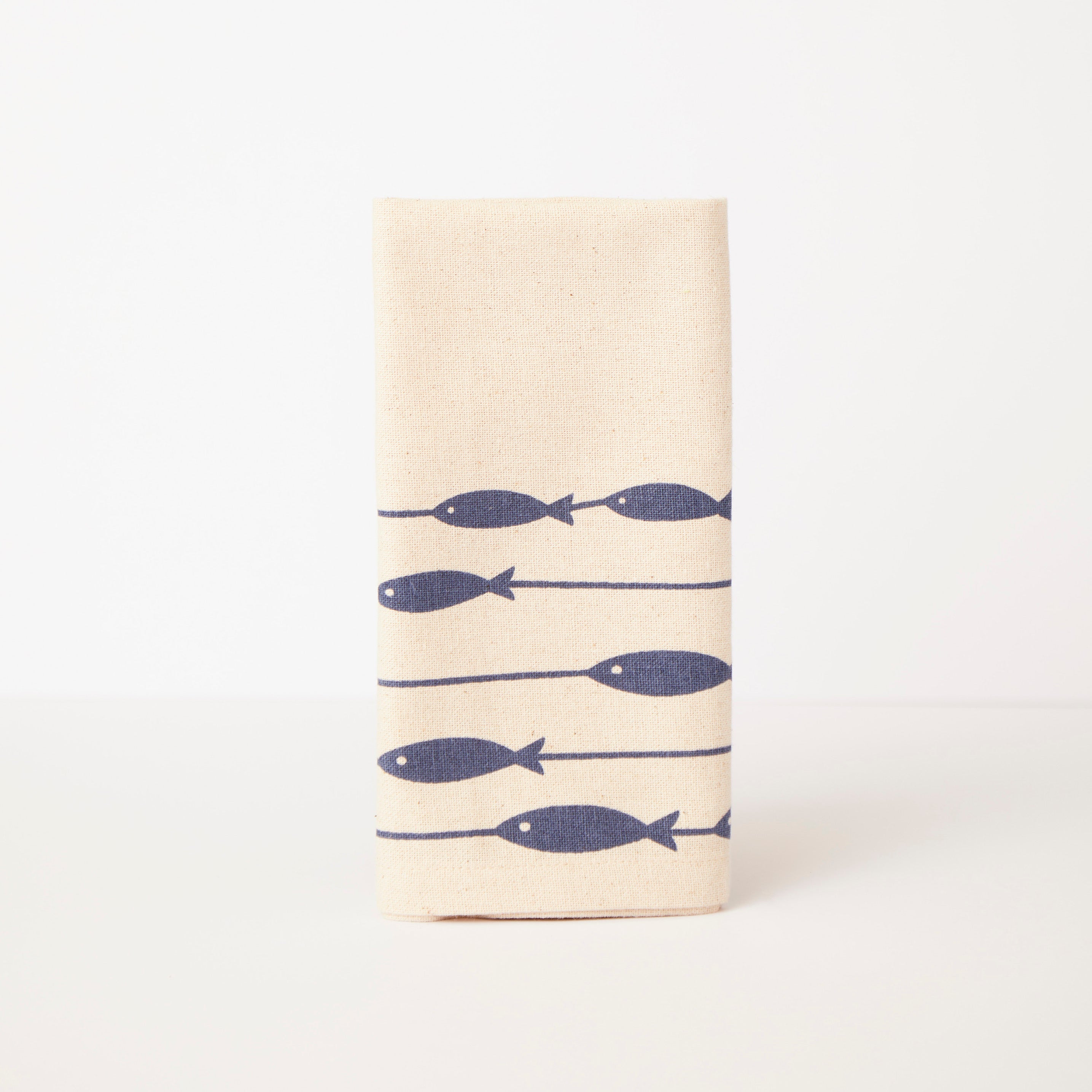 Organic Cotton Napkins | Fish on a Line Navy S/2