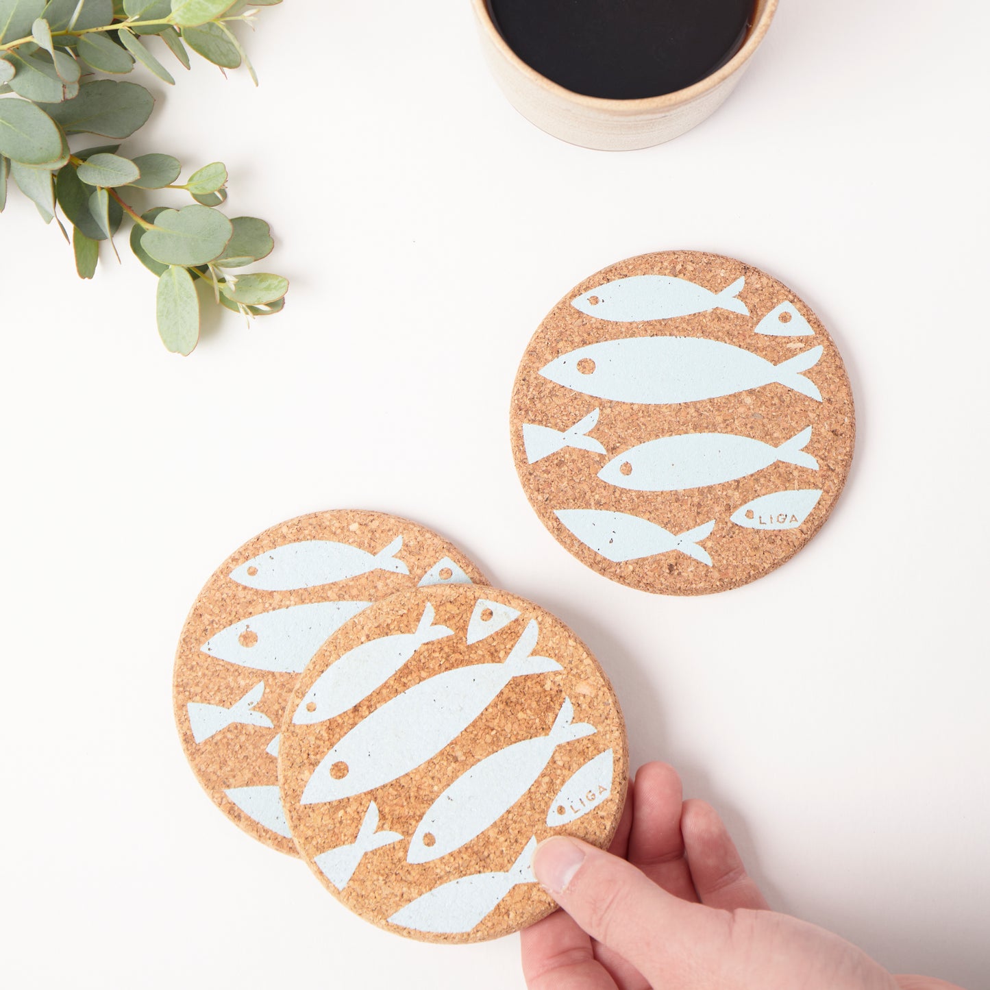 Cork Coaster Fish Sky