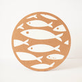 Cork Placemat - Fish White