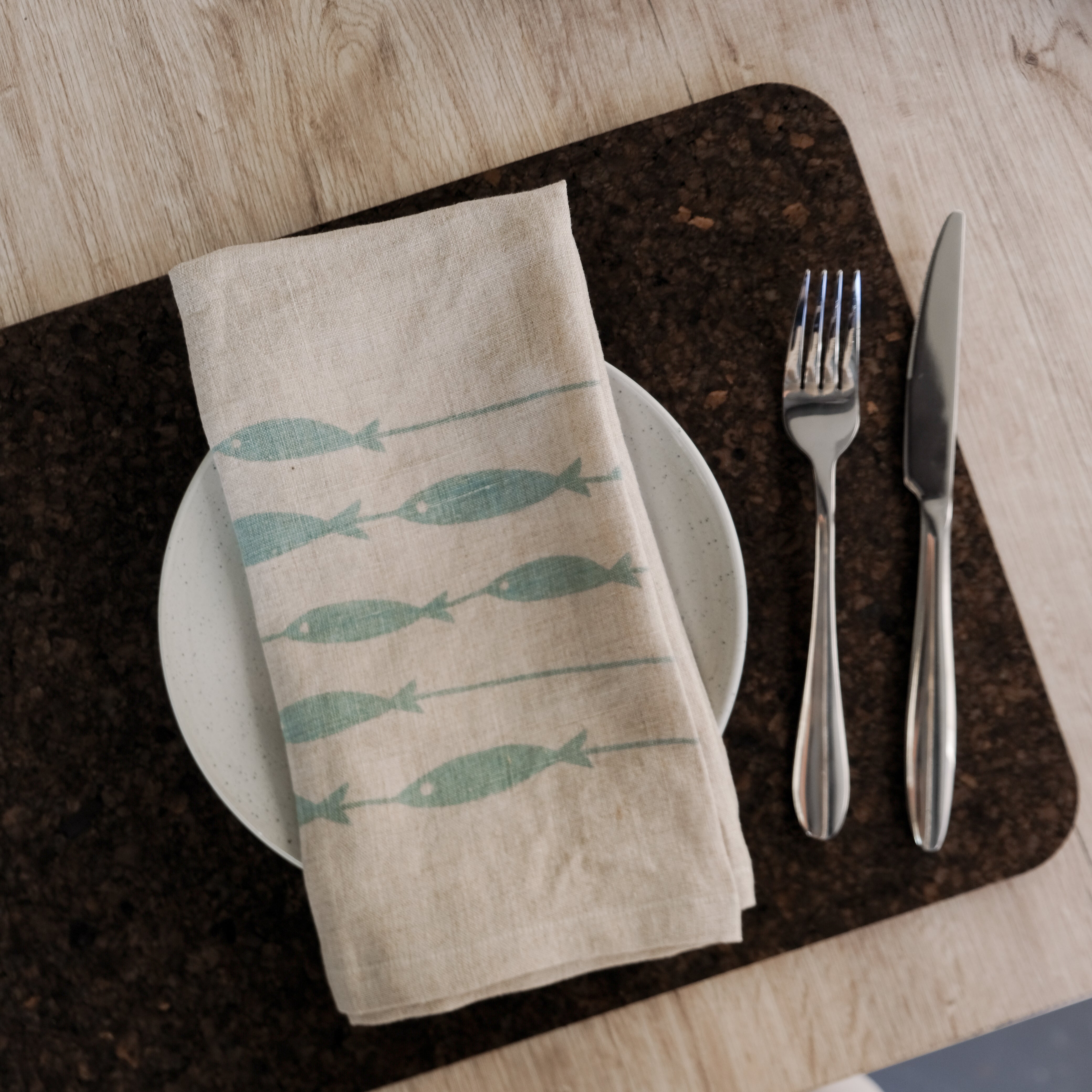 Linen Napkins | Fish On A Line – LIGA Eco Store